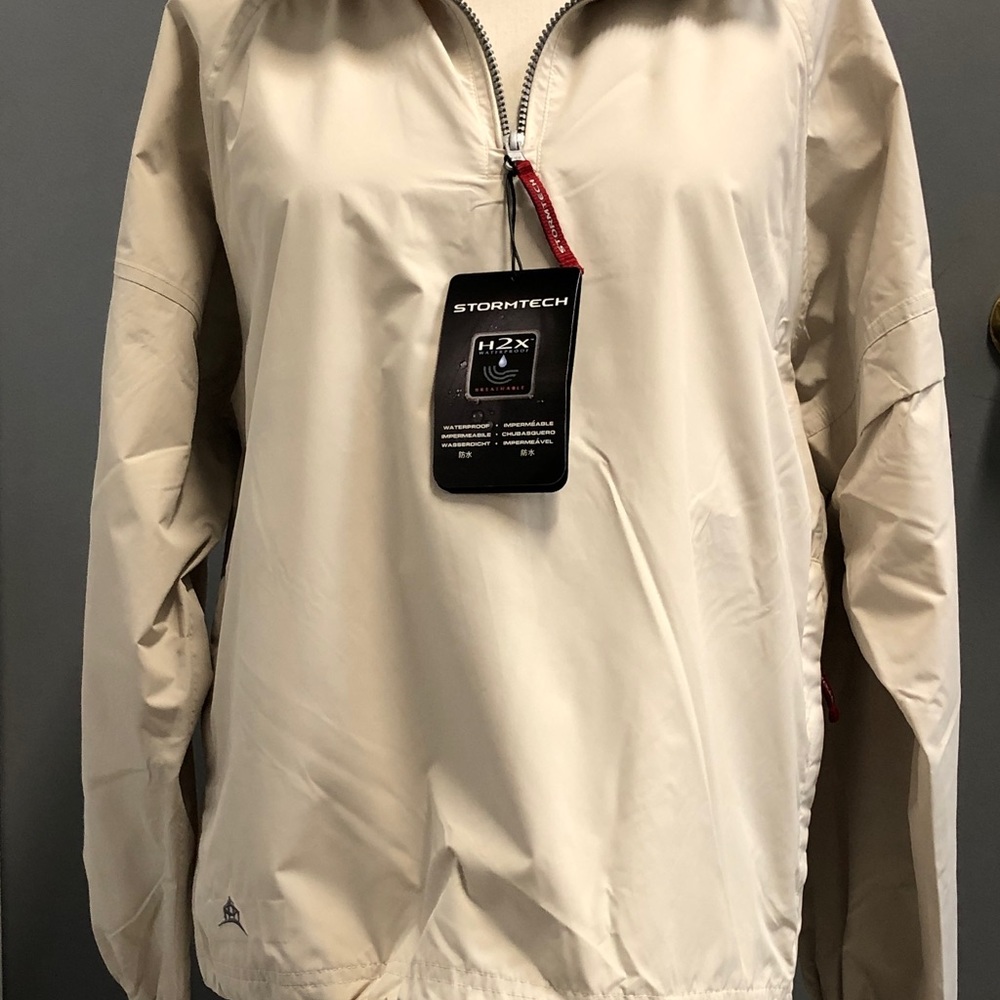 Women’s Stormtech H2X Waterproof Pullover Jacket, Sz Lg, Beige (Birch)